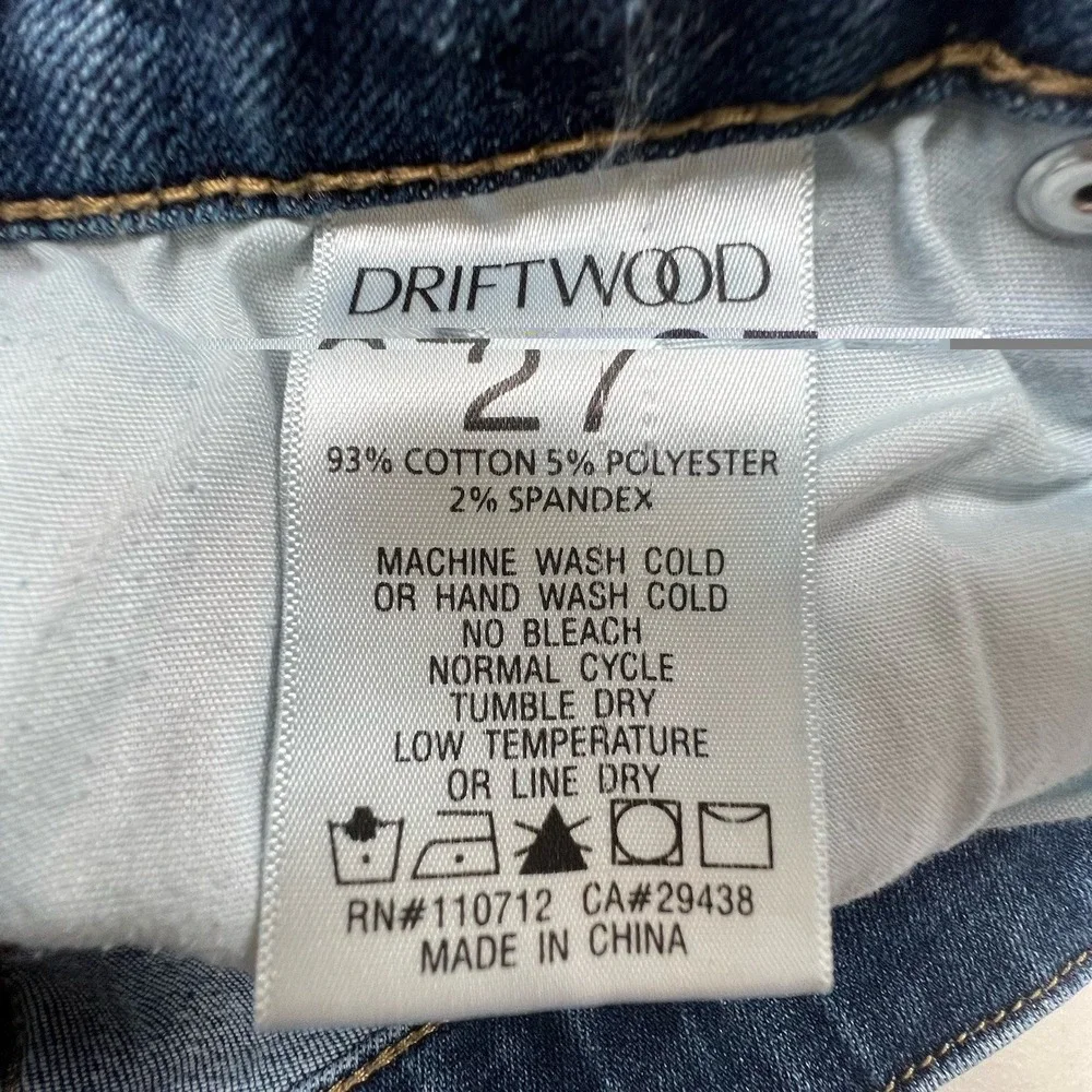 Driftwood‎ Womens 27 Jackie High Rise Skinny Mid Rise Medium Wash Jeans Stretch